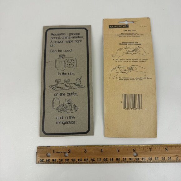 2 Sealed Pkgs Vtg Cheese Markers Reusable Plastic White This Cheese is 8 Total - Picture 3 of 8